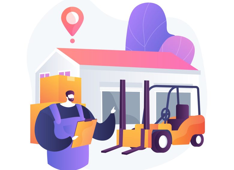 Warehouse logistics abstract concept vector illustration. Automation storage service, package receiving and order-picking, sorting and shipping, box delivery, freight goods abstract metaphor.
